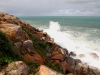 The wild Southern Ocean pounds the exposed side of Granite Island